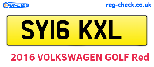 SY16KXL are the vehicle registration plates.