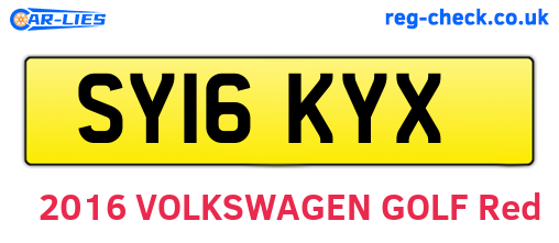 SY16KYX are the vehicle registration plates.