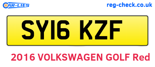 SY16KZF are the vehicle registration plates.