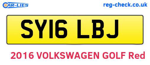 SY16LBJ are the vehicle registration plates.