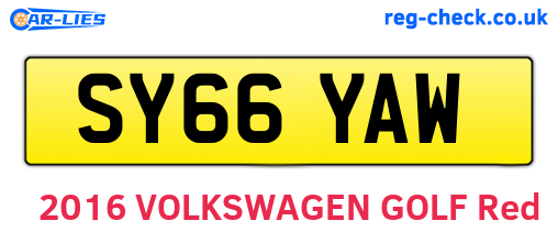 SY66YAW are the vehicle registration plates.