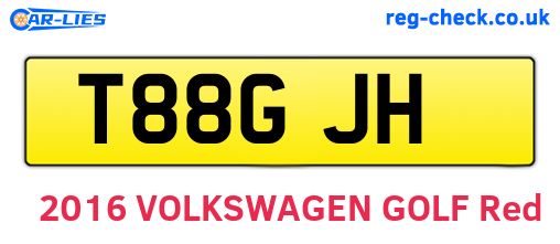 T88GJH are the vehicle registration plates.