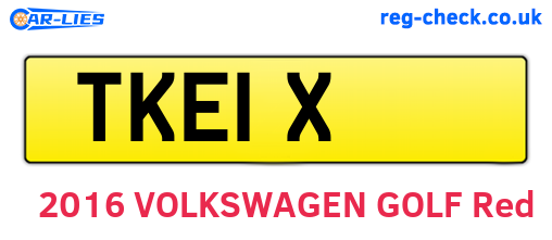 TKE1X are the vehicle registration plates.