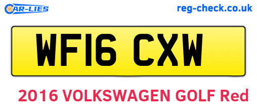 WF16CXW are the vehicle registration plates.