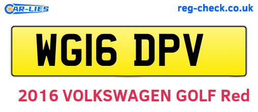WG16DPV are the vehicle registration plates.
