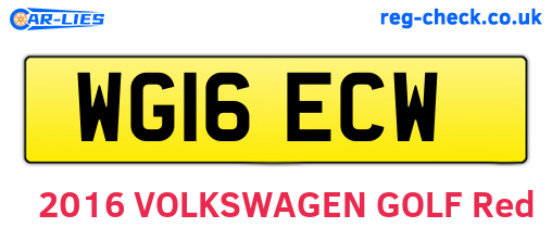 WG16ECW are the vehicle registration plates.