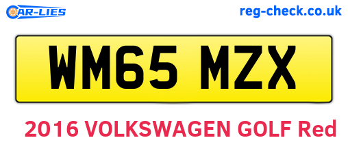 WM65MZX are the vehicle registration plates.