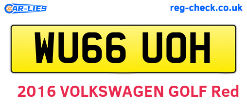 WU66UOH are the vehicle registration plates.