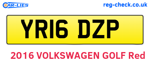 YR16DZP are the vehicle registration plates.
