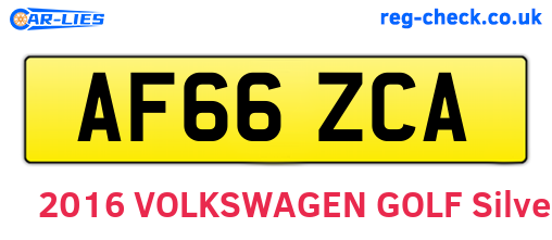 AF66ZCA are the vehicle registration plates.