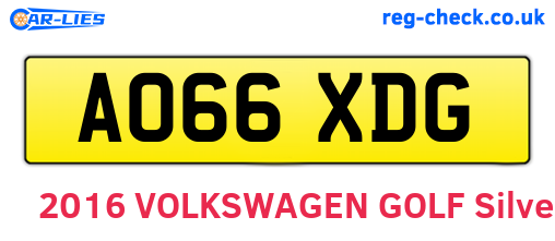 AO66XDG are the vehicle registration plates.