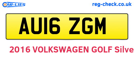 AU16ZGM are the vehicle registration plates.