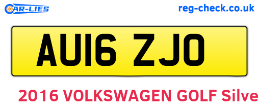 AU16ZJO are the vehicle registration plates.