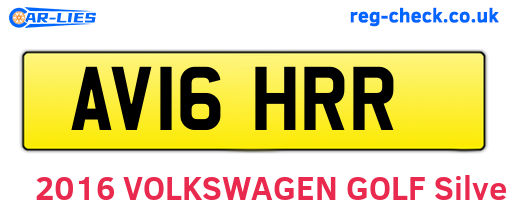 AV16HRR are the vehicle registration plates.
