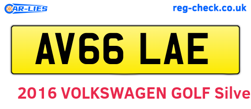 AV66LAE are the vehicle registration plates.
