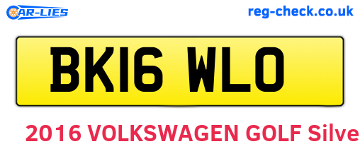 BK16WLO are the vehicle registration plates.