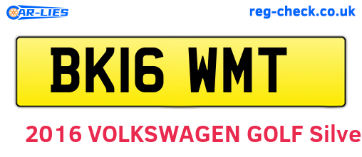 BK16WMT are the vehicle registration plates.