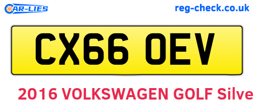 CX66OEV are the vehicle registration plates.