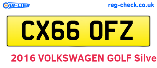 CX66OFZ are the vehicle registration plates.