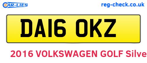 DA16OKZ are the vehicle registration plates.