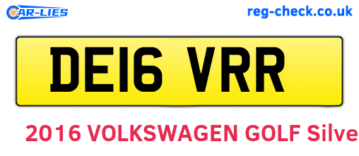 DE16VRR are the vehicle registration plates.