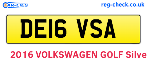 DE16VSA are the vehicle registration plates.