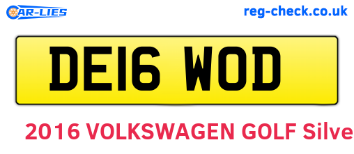 DE16WOD are the vehicle registration plates.