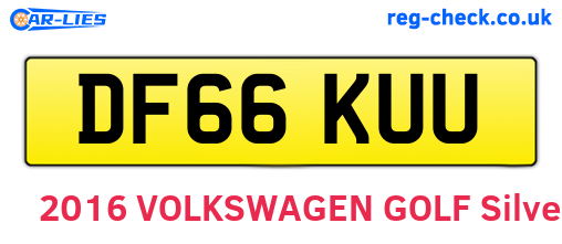 DF66KUU are the vehicle registration plates.