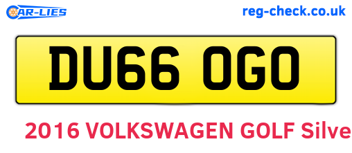 DU66OGO are the vehicle registration plates.