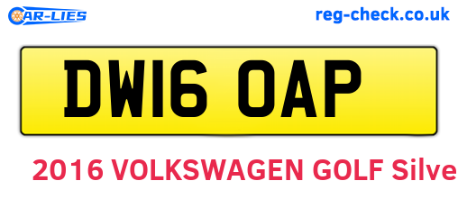 DW16OAP are the vehicle registration plates.