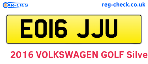 EO16JJU are the vehicle registration plates.