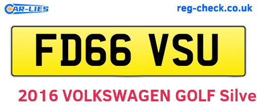 FD66VSU are the vehicle registration plates.