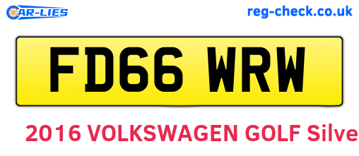 FD66WRW are the vehicle registration plates.