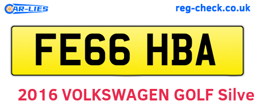 FE66HBA are the vehicle registration plates.
