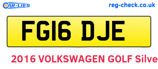 FG16DJE are the vehicle registration plates.