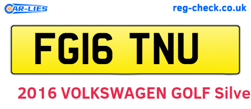 FG16TNU are the vehicle registration plates.