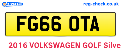 FG66OTA are the vehicle registration plates.