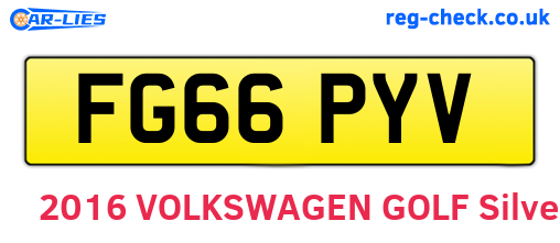 FG66PYV are the vehicle registration plates.
