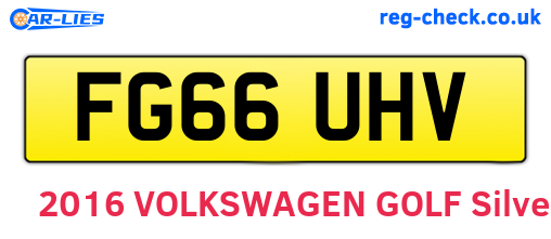 FG66UHV are the vehicle registration plates.