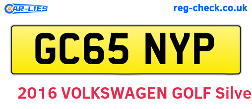 GC65NYP are the vehicle registration plates.