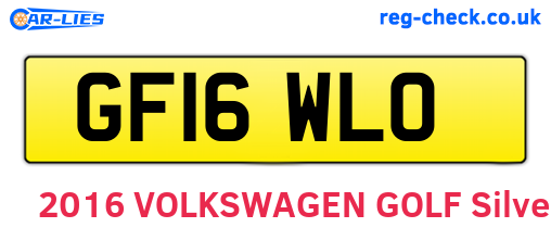 GF16WLO are the vehicle registration plates.