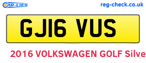 GJ16VUS are the vehicle registration plates.