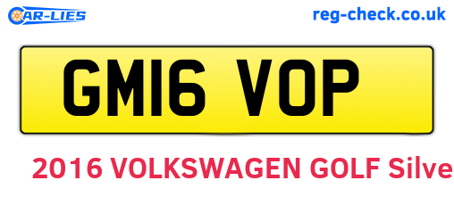 GM16VOP are the vehicle registration plates.