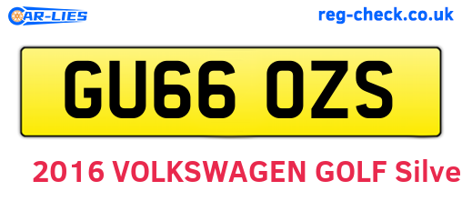 GU66OZS are the vehicle registration plates.