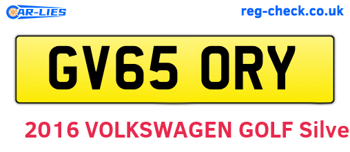 GV65ORY are the vehicle registration plates.