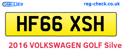 HF66XSH are the vehicle registration plates.