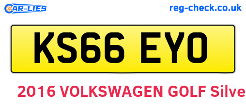 KS66EYO are the vehicle registration plates.