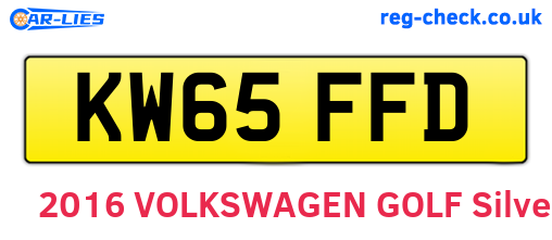 KW65FFD are the vehicle registration plates.