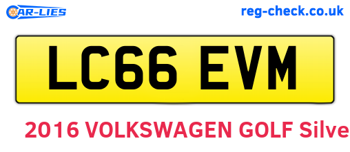 LC66EVM are the vehicle registration plates.