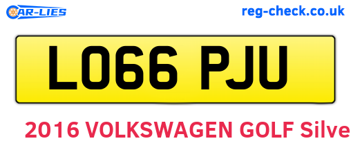 LO66PJU are the vehicle registration plates.